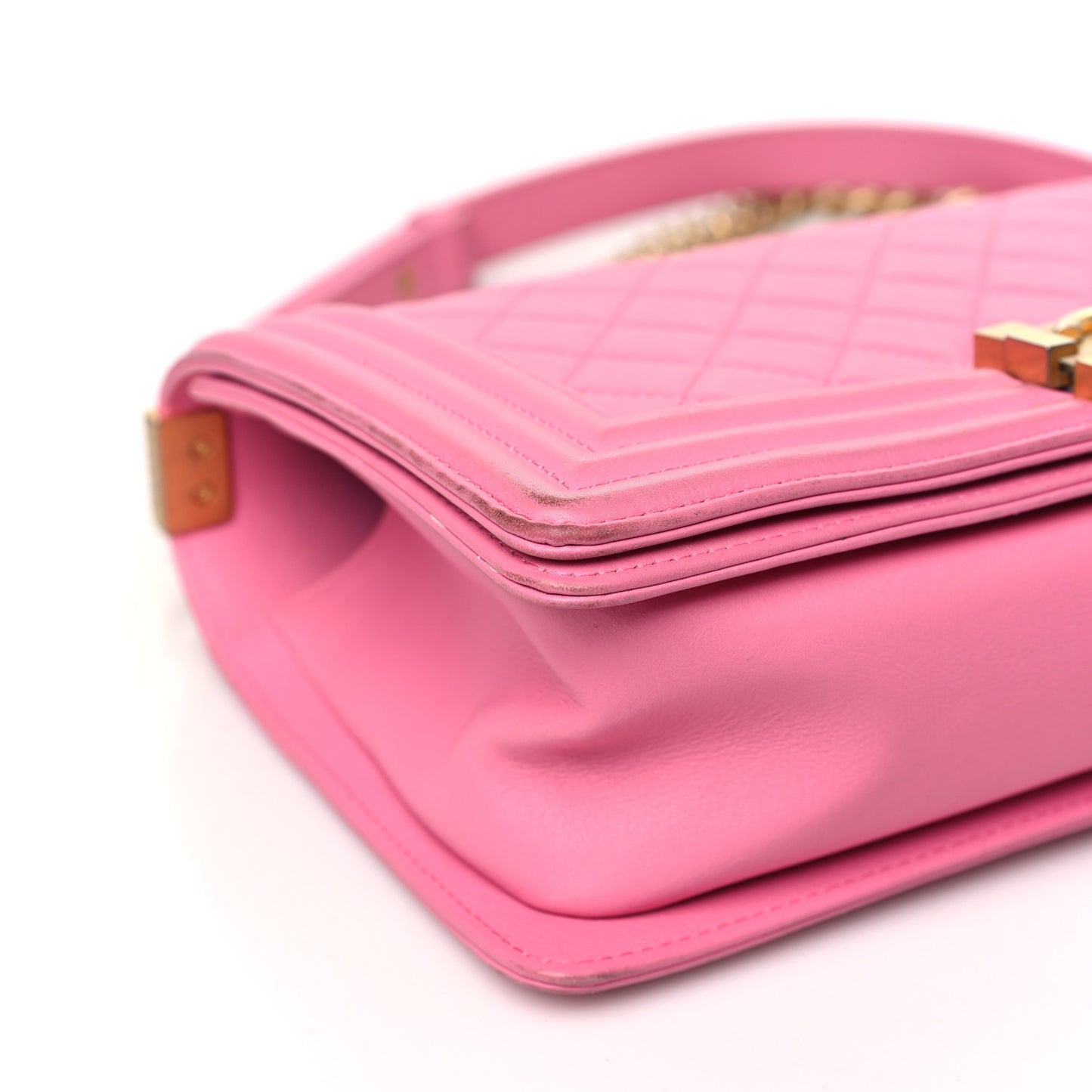 Calfskin Quilted Medium Boy Flap Pink