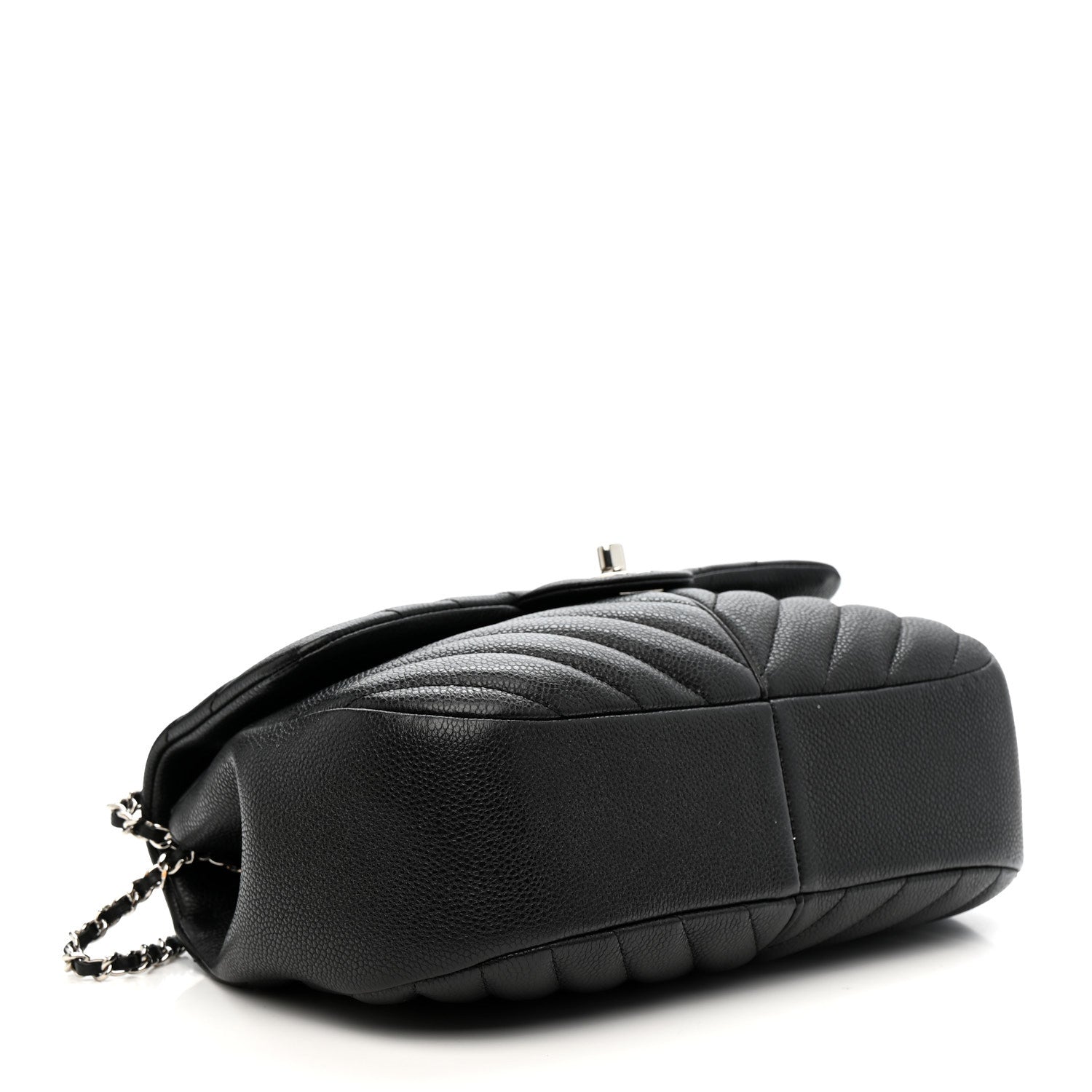 Chanel Caviar Chevron Quilted Puffy CC Flap Black 4 of 10