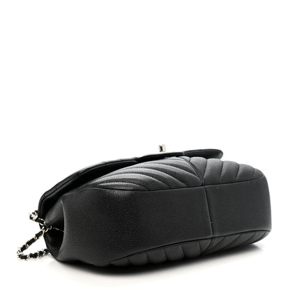 Chanel Caviar Chevron Quilted Puffy CC Flap Black 4 of 10