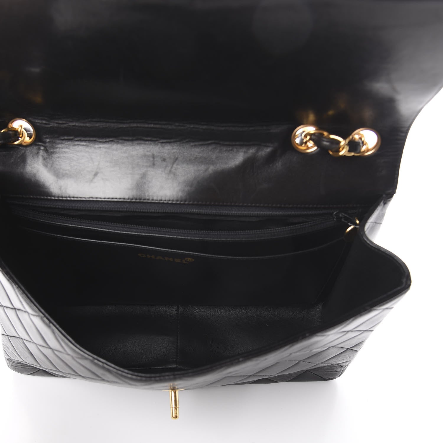 Chanel Lambskin Quilted Jumbo Single Flap Black 4 of 10