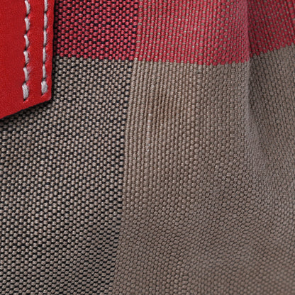 Burberry Canvas Mega Check Medium Tottenham Brit Tote Cadmium Red 11 of 11