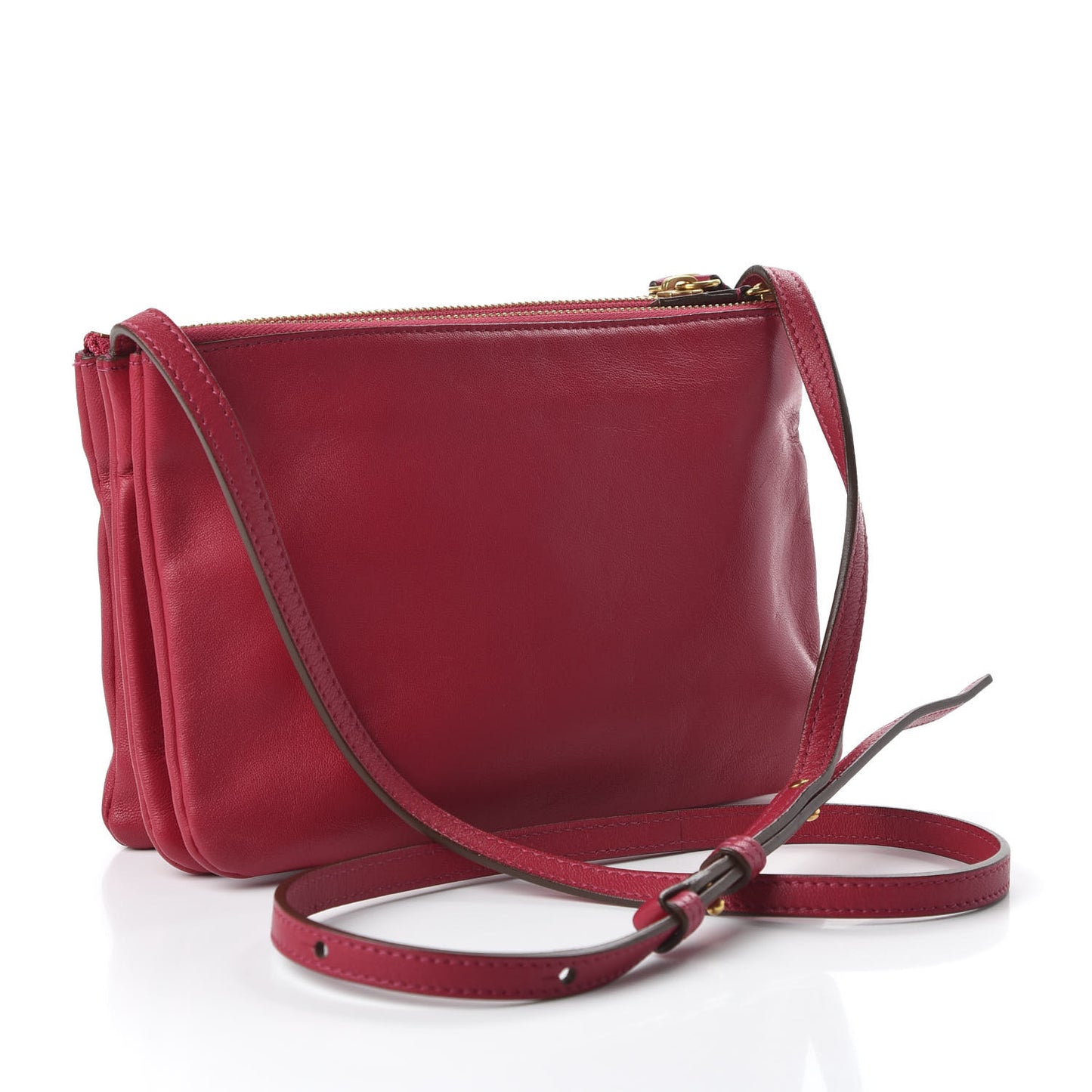 Lambskin Small Trio Crossbody Bag Fuchsia