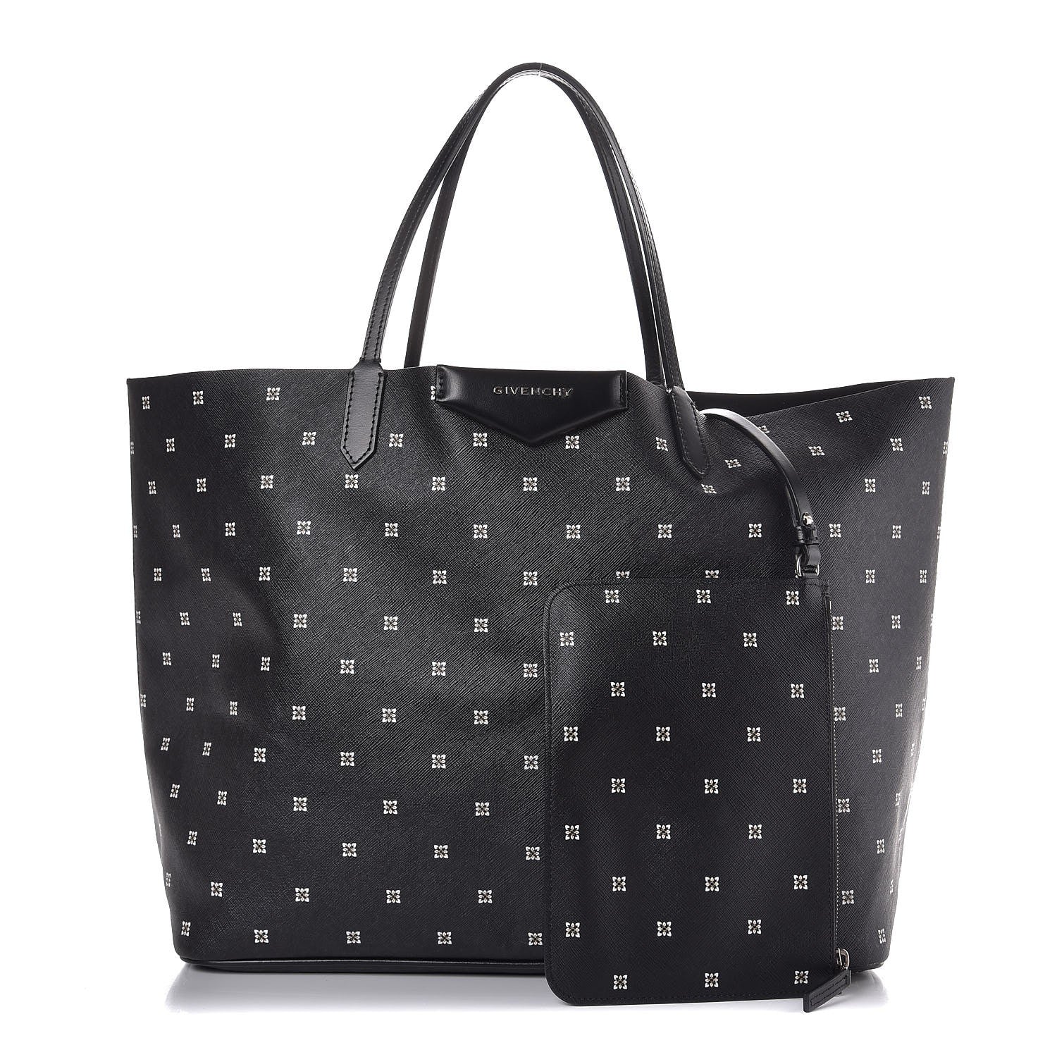 Givenchy Textured Coated Canvas Mini Lilies Print Large Antigona Tote Black 5 of 8