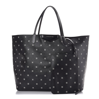 Givenchy Textured Coated Canvas Mini Lilies Print Large Antigona Tote Black 5 of 8