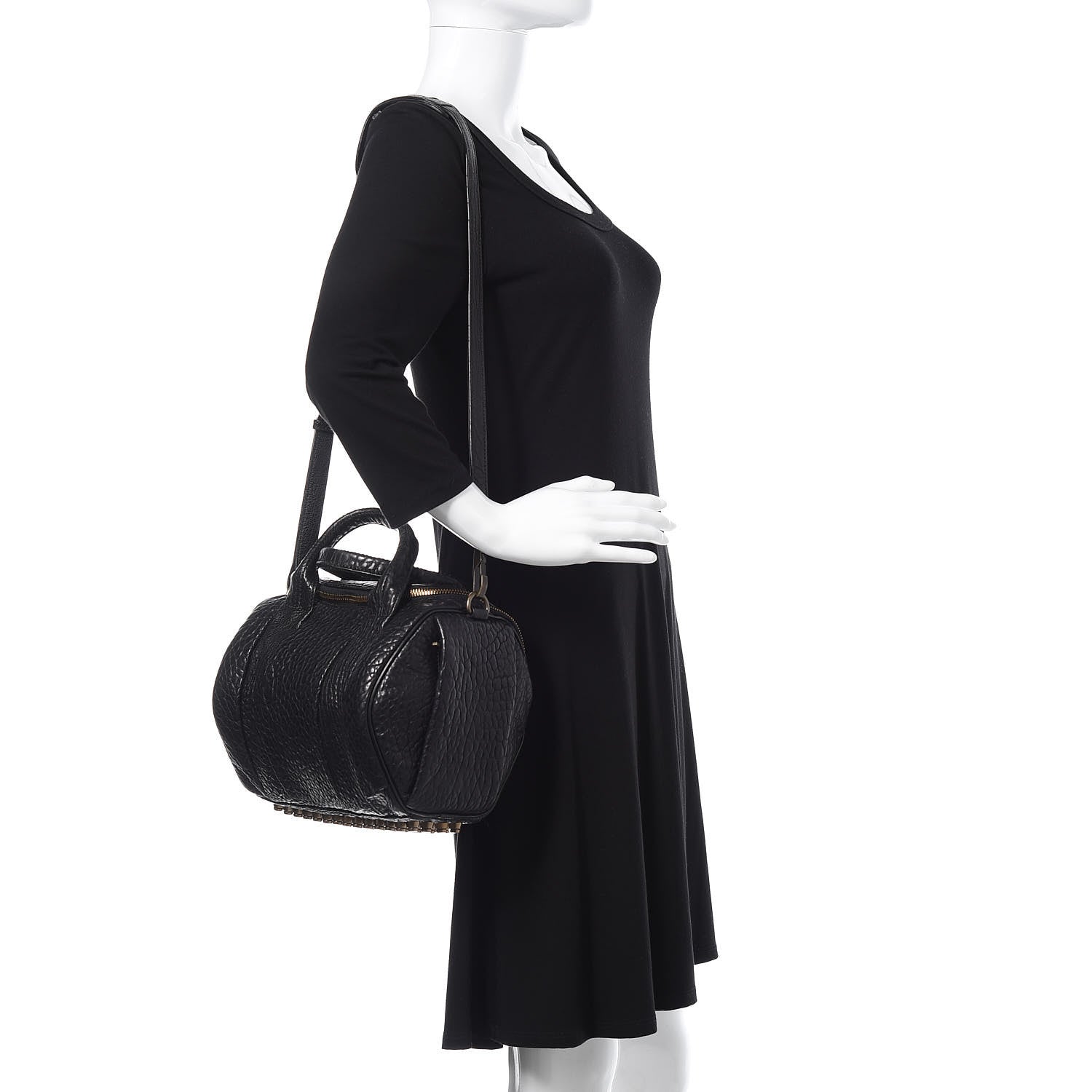Alexander Wang Pebbled Lambskin Rockie Black Antique Brass Hardware 2 of 9