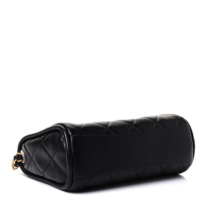 Chanel Shiny Lambskin Quilted Fashion Therapy Bowling Bag Black 4 of 11