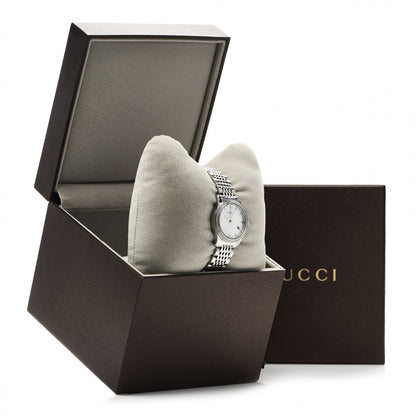 Gucci Stainless Steel Diamond Bezel Mother of Pearl 27mm G-Timeless Quartz Watch 6 of 6