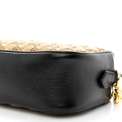 Gucci Monogram Matelasse Diagonal Small GG Marmont Chain Shoulder Bag Beige Black 11 of 12
