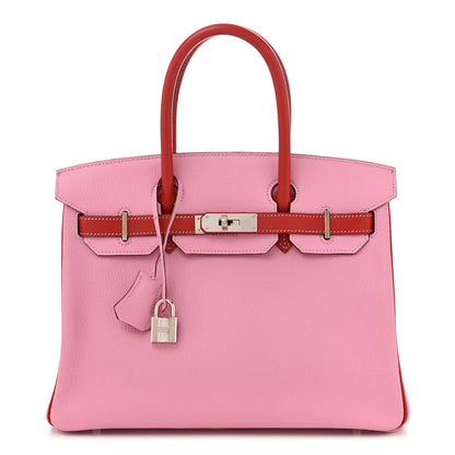 Hermes Chevre Mysore Horseshoe Birkin 30 5P Pink Rouge Garance 1 of 10