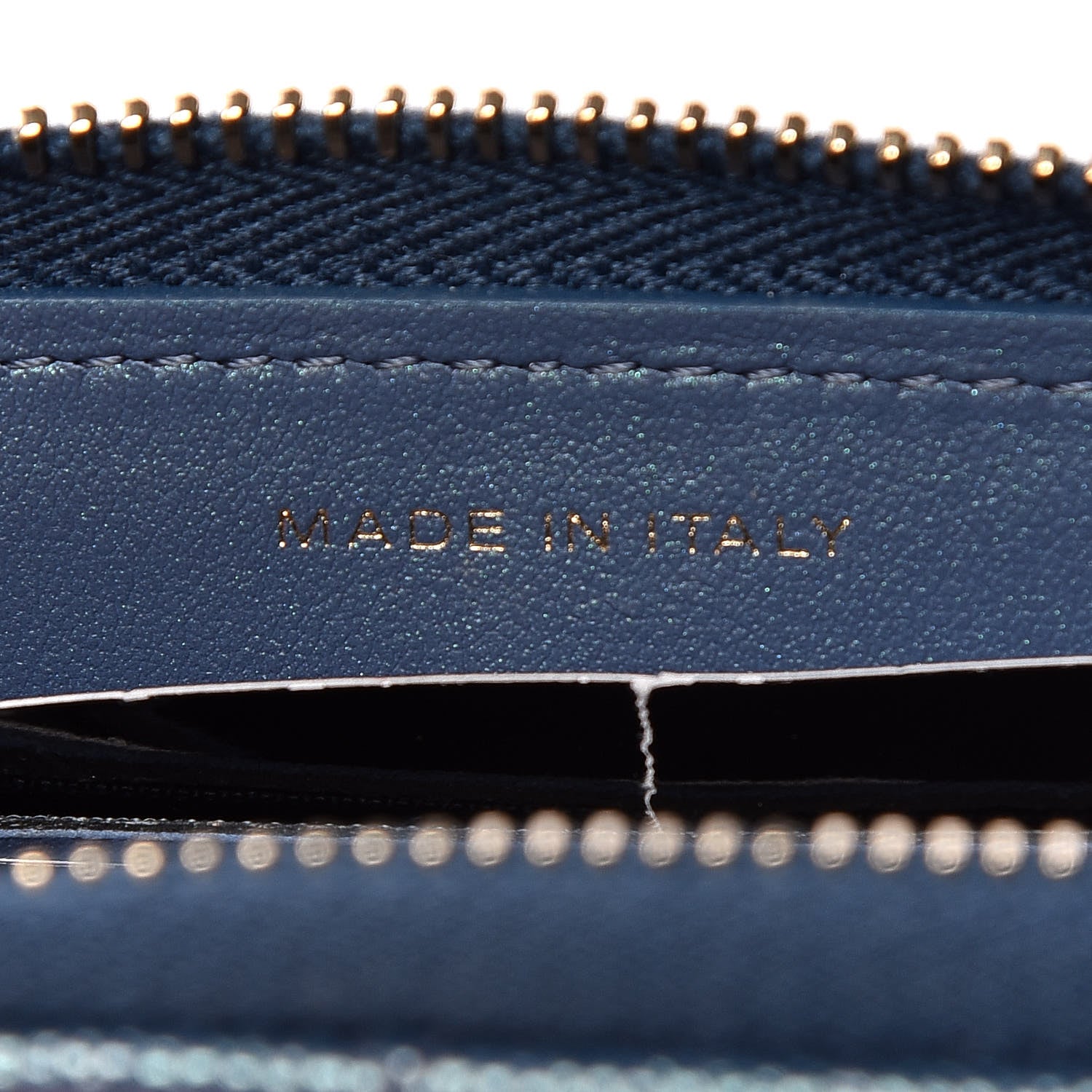 Chanel Iridescent Caviar Quilted Medium Zip Around Wallet Dark Blue 7 of 11