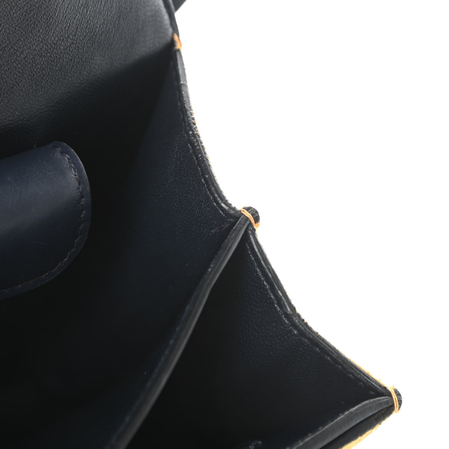 Celine Calfskin Suede Bi-Color Small Case Flap Navy Blue Yellow 11 of 18