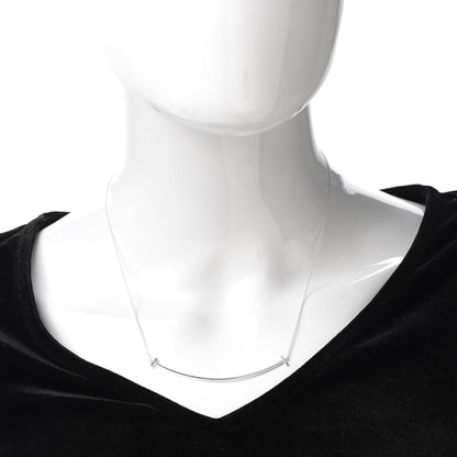 Tiffany Sterling Silver Large T Smile Pendant Necklace 2 of 6