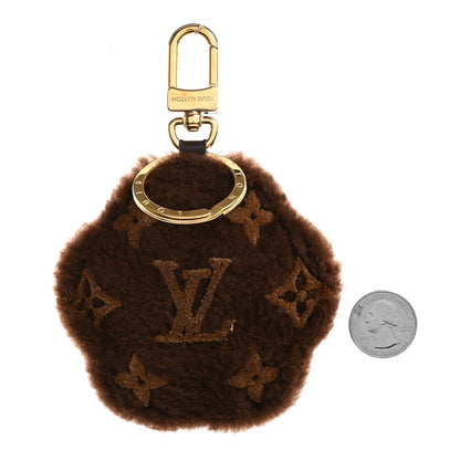 Louis Vuitton Shearling LV Paw Key Holder Bag Charm Brown 2 of 6
