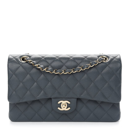 Chanel Caviar Quilted Medium Double Flap Dark Grey 1 of 9