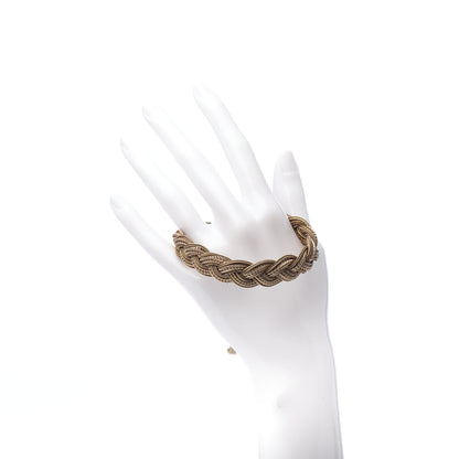 Chanel Metal Braided Chain Bracelet Gold 2 of 6