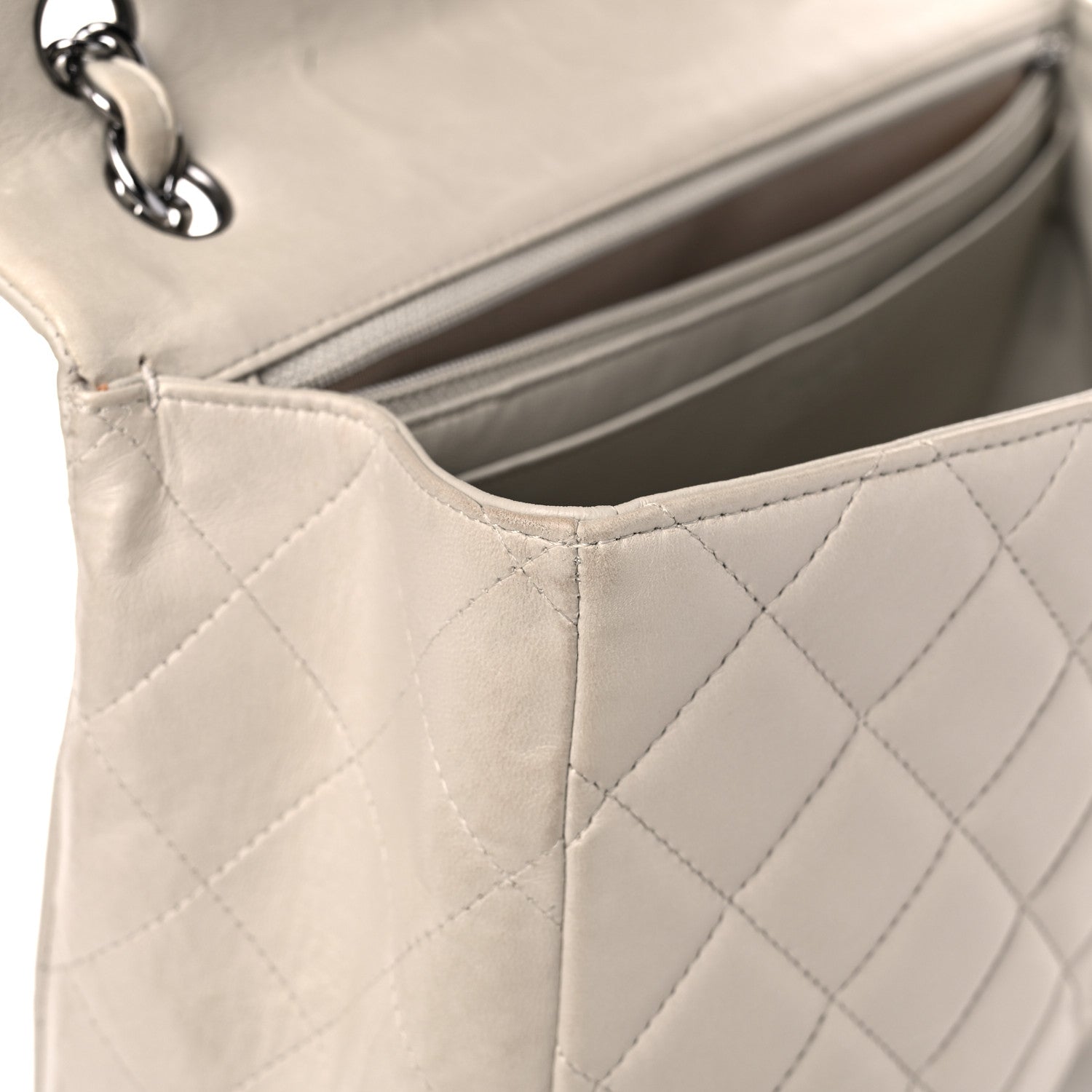 Chanel Lambskin Quilted Maxi Single Flap Beige 16 of 32
