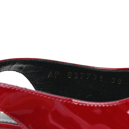 Saint Laurent Patent Venus 110 Slingback Pumps 39 Hot Red 8 of 12