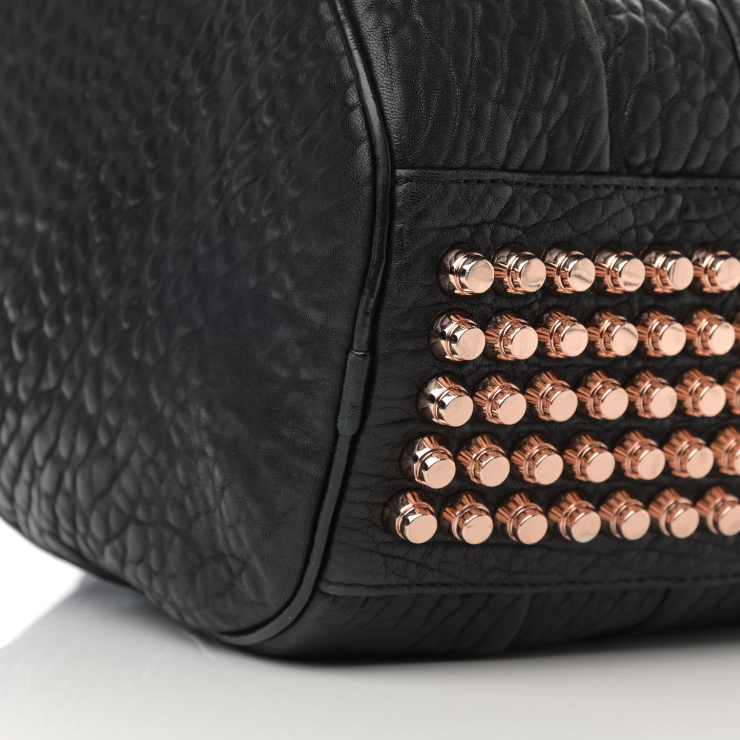 Pebbled Lambskin Rocco Black Rose Gold Hardware