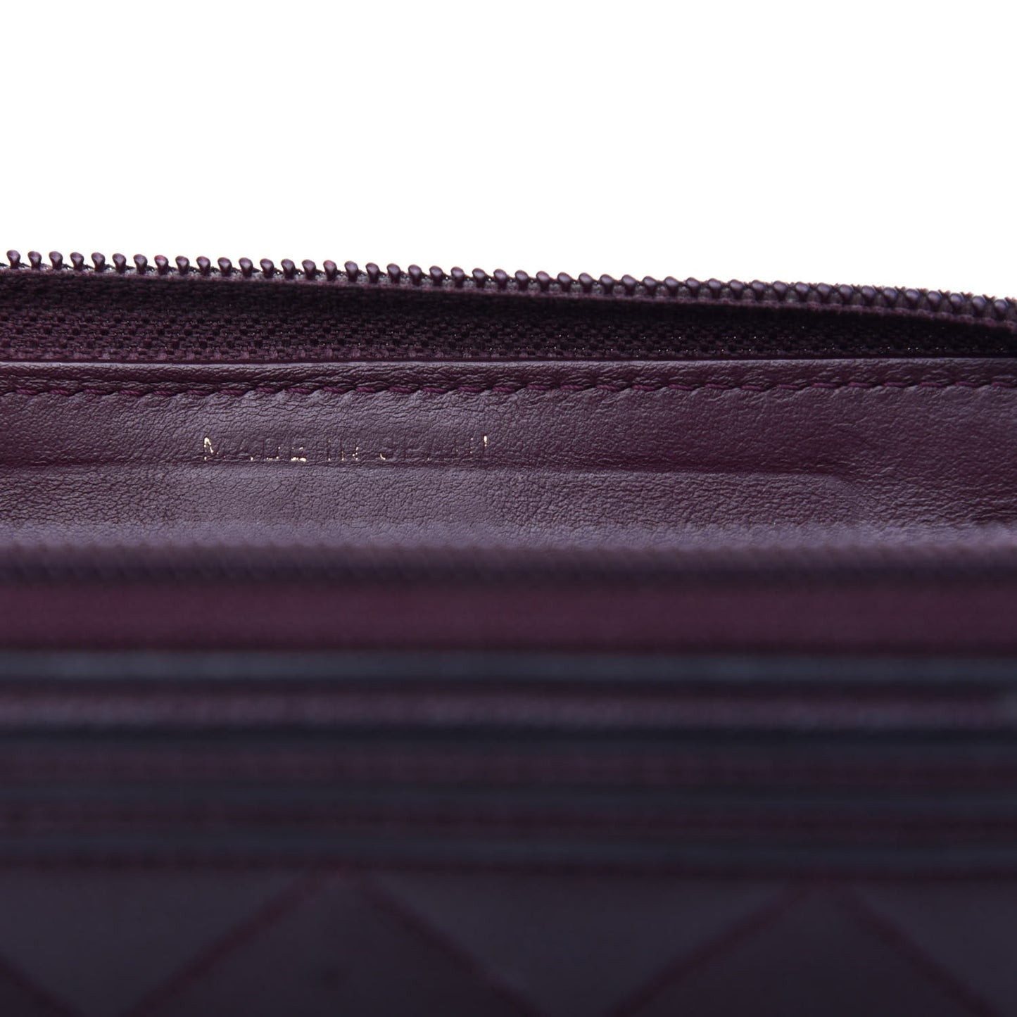 Caviar Quilted Small Boy Zip Around Wallet Dark Purple