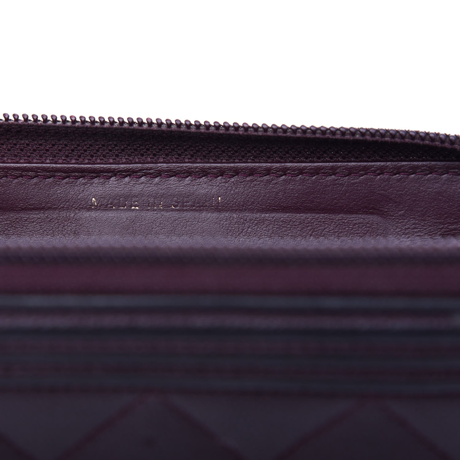 Chanel Caviar Quilted Small Boy Zip Around Wallet Dark Purple 7 of 8