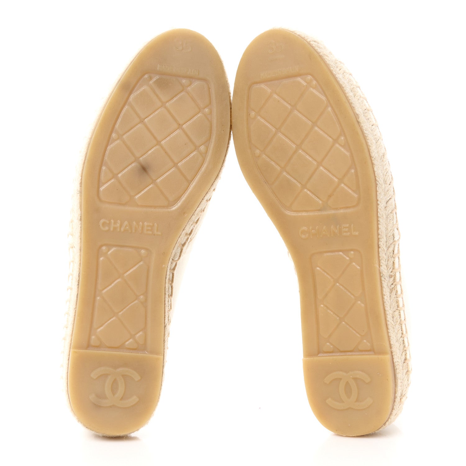 Chanel Fabric Biarritz CC Espadrilles 40 White Gold 5 of 10
