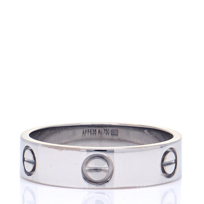 Cartier 18K White Gold 5.5mm LOVE Ring 59 8.75 3 of 7