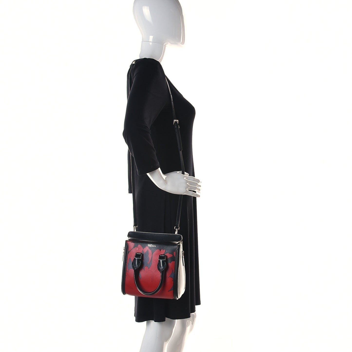 Calfskin Floral Cut Out Mini Heroine Shoulder Bag Red