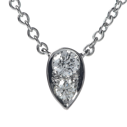 Tiffany Platinum Diamond Pear Pendant Necklace 4 of 6