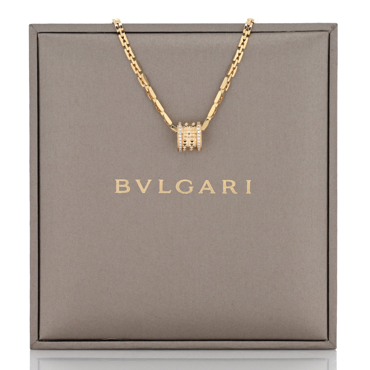 18K Yellow Gold Diamond B.Zero1 Rock Pendant Necklace