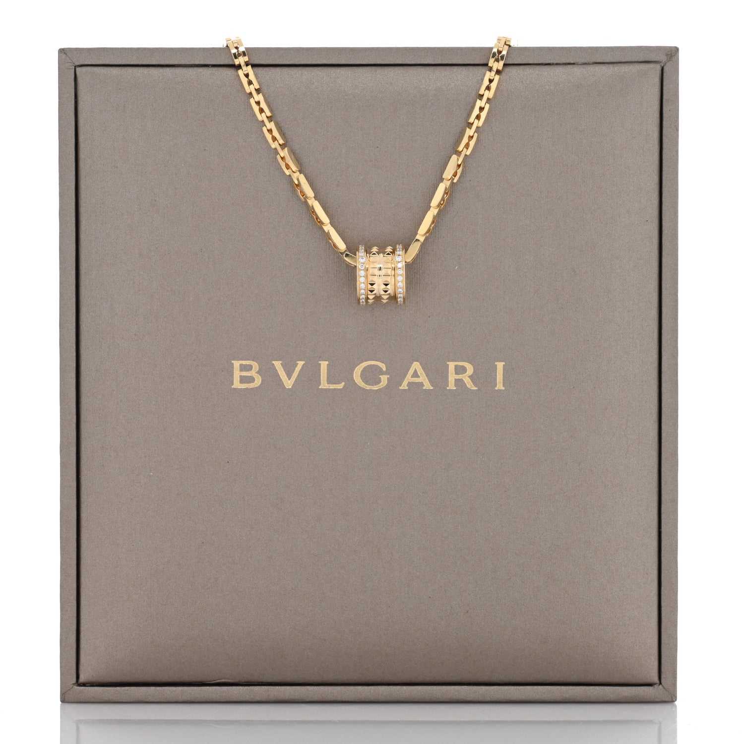 Bulgari 18K Yellow Gold Diamond B.Zero1 Rock Pendant Necklace 5 of 5