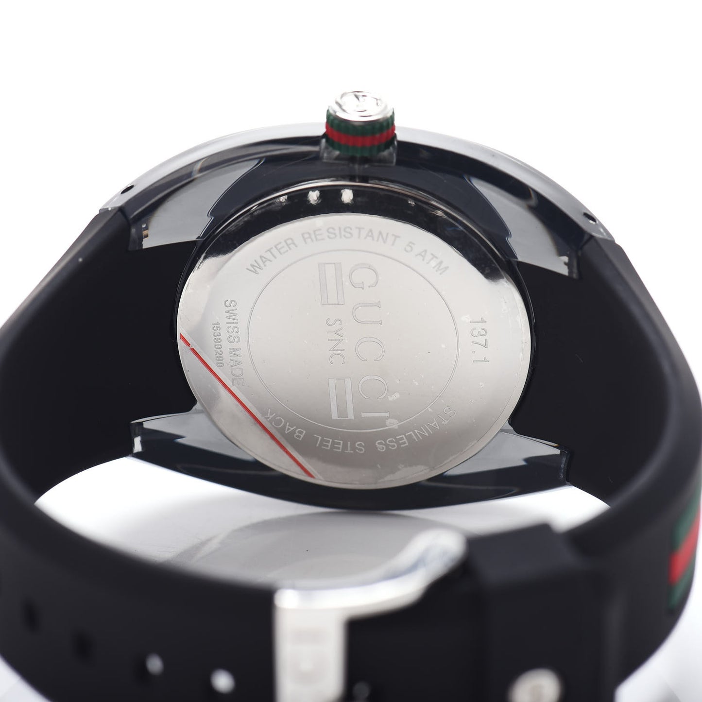Stainless Steel Rubber 46mm Sync Web Quartz Watch Black