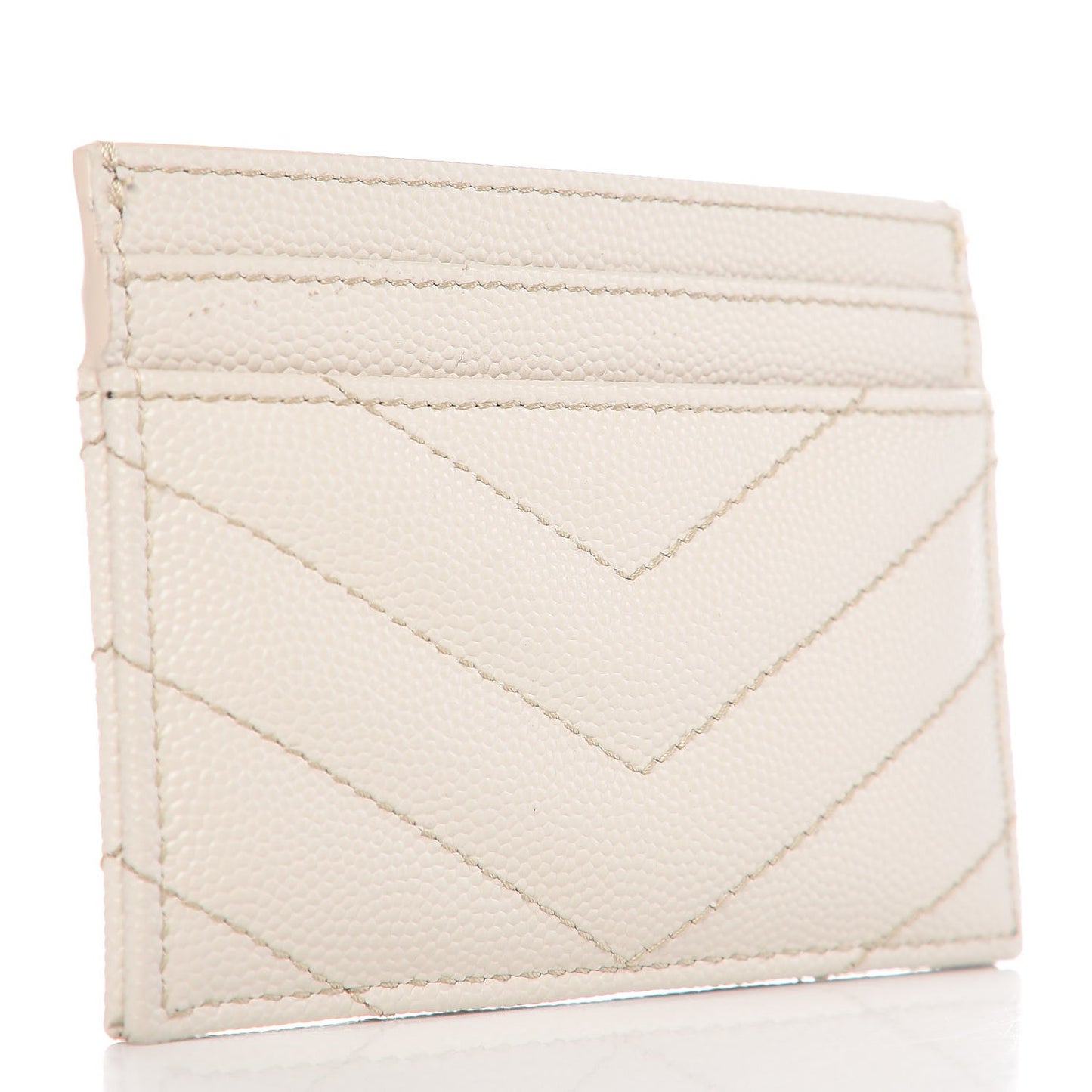 Grain De Poudre Matelasse Chevron Card Case Icy White