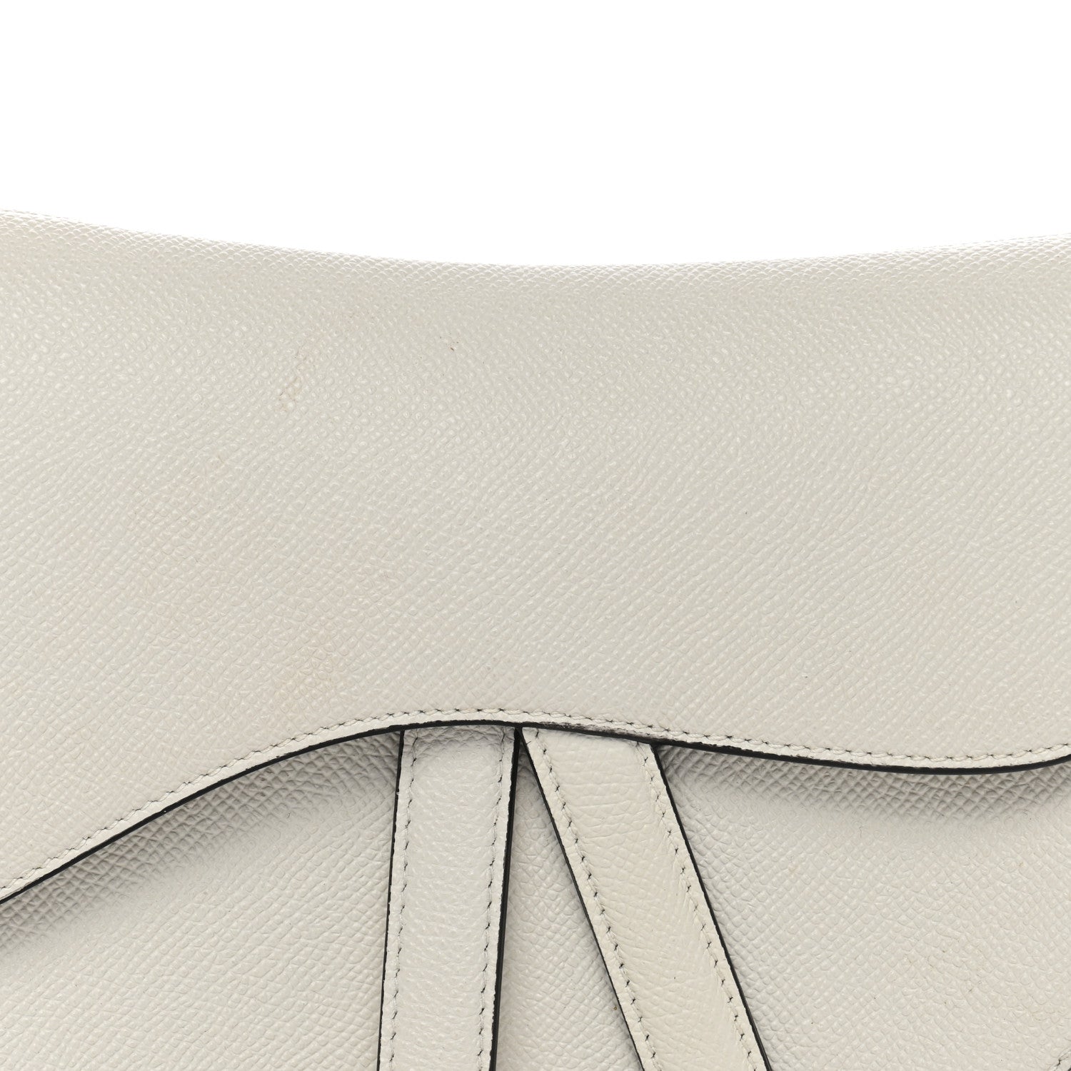 Christian Dior Grained Calfskin Saddle Bag White 8 of 11