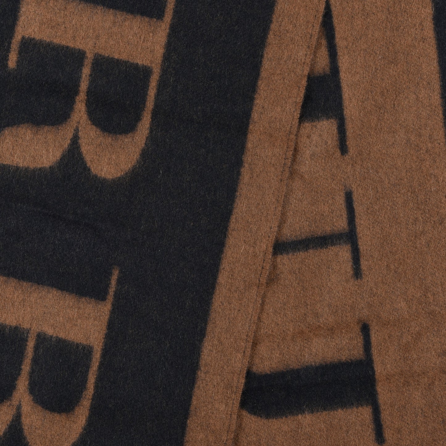 Wool Cashmere Logo Scarf Camel