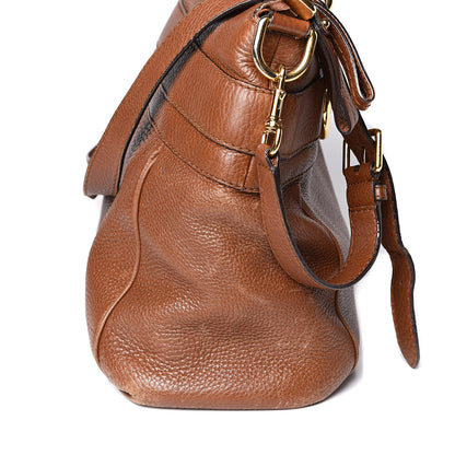 Gucci Pebbled Calfskin Ride Medium Top Handle Bag Brown 15 of 16