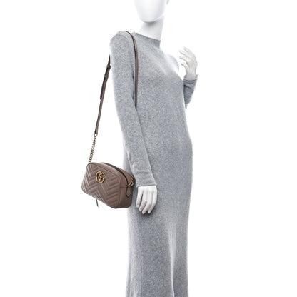 Gucci Calfskin Matelasse Small GG Marmont Chain Shoulder Bag Porcelain Rose 2 of 9