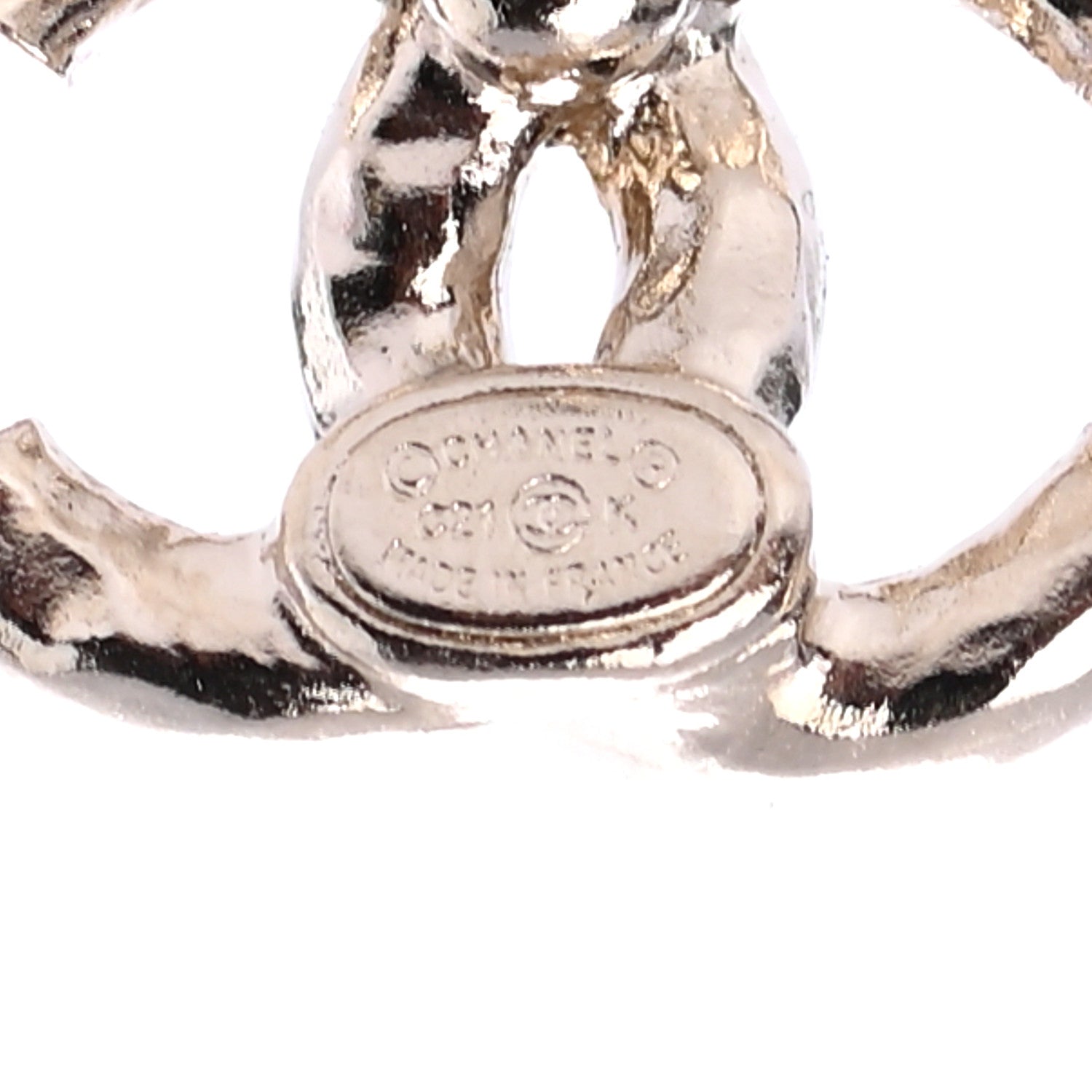 Chanel Crystal CC Earrings Gold 4 of 4