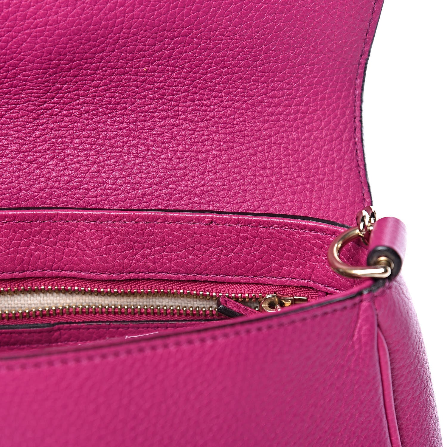 Gucci Cellarius Calfskin Medium Soho Flap Crossbody Bright Bouganville 10 of 15