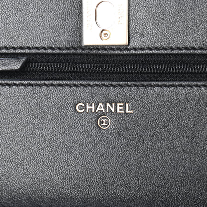 Chanel Lambskin Quilted Trendy CC Wallet On Chain WOC Black 6 of 10