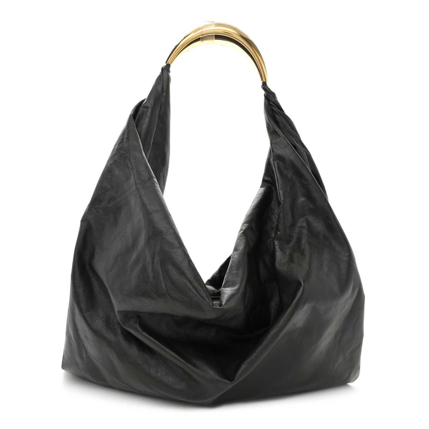 Calfskin Foulard Shoulder Bag Black