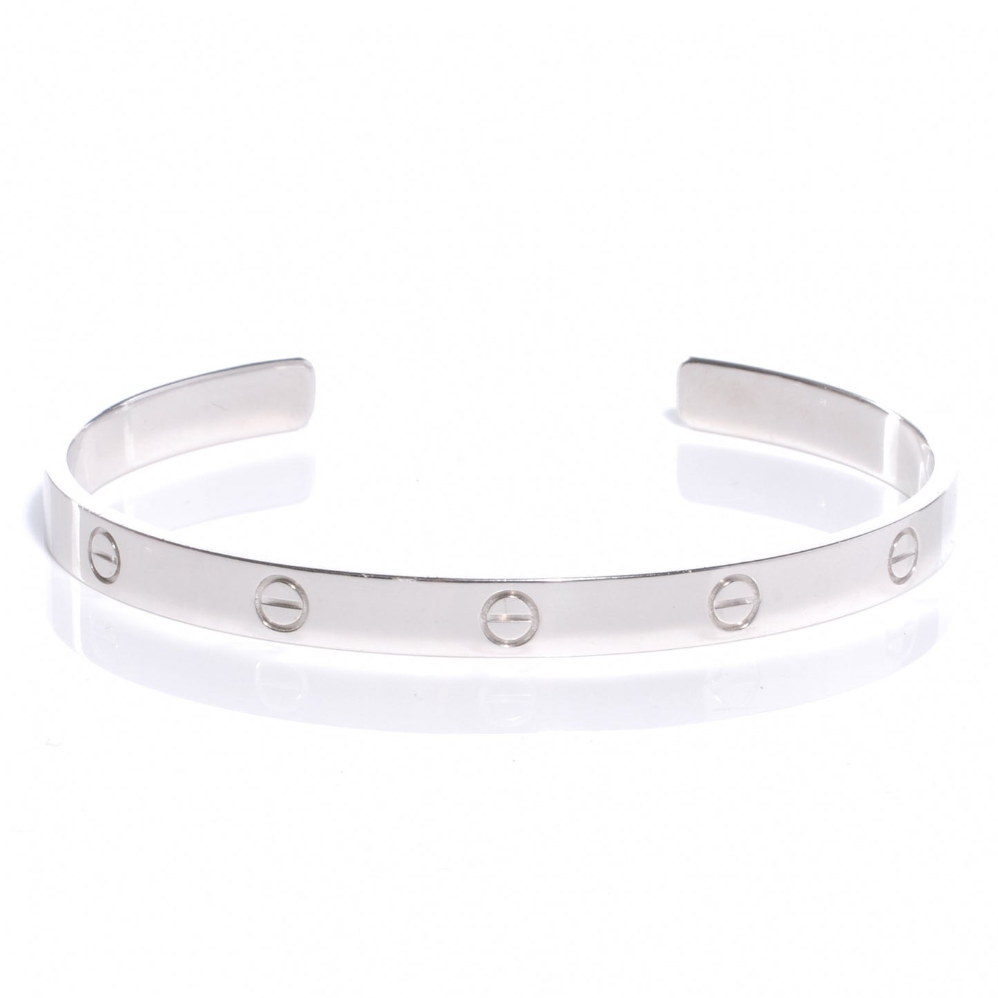 18K White Gold LOVE Cuff Bracelet 21