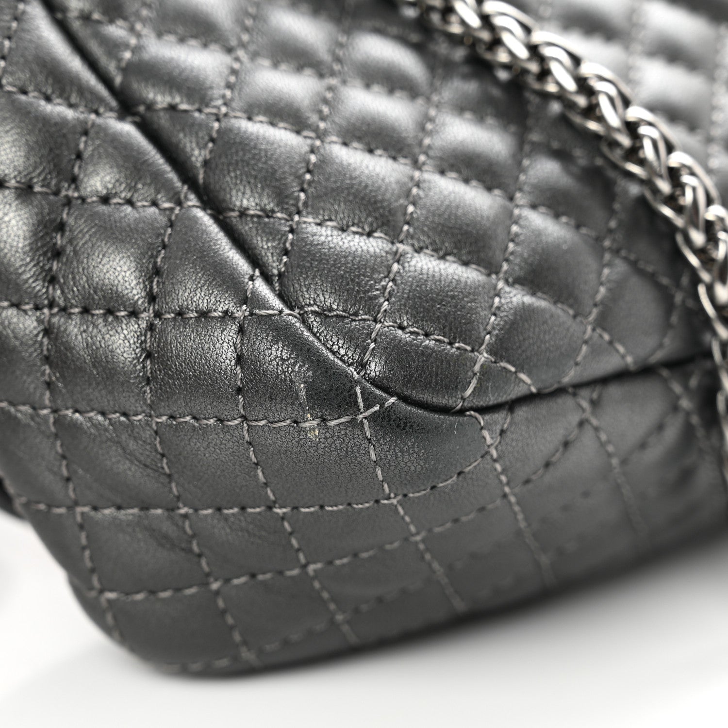Versace Metallic Nappa Quilted Icon Shoulder Bag Grey 13 of 14