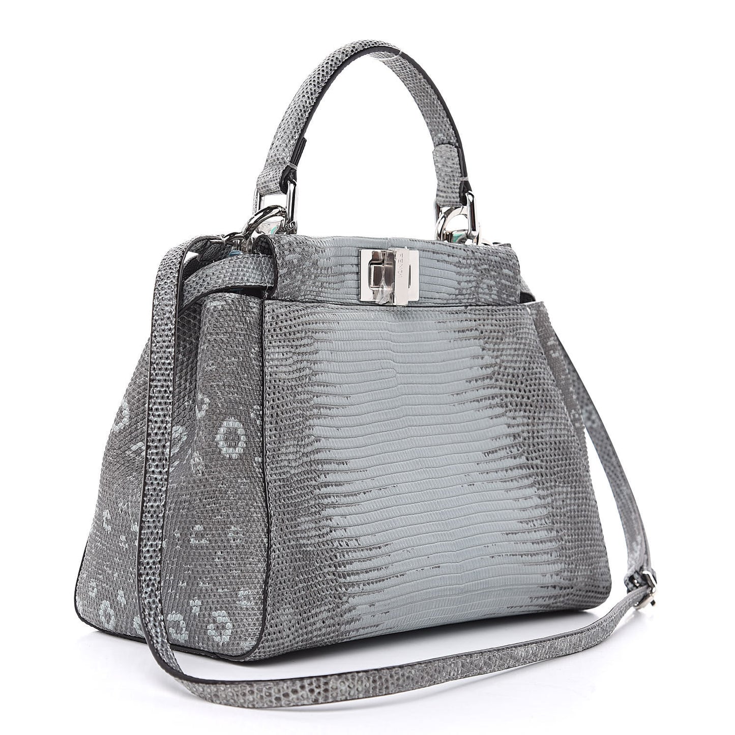 Lizard Togo Shiny Nappa Mini Peekaboo Iconic Satchel Pale Blue