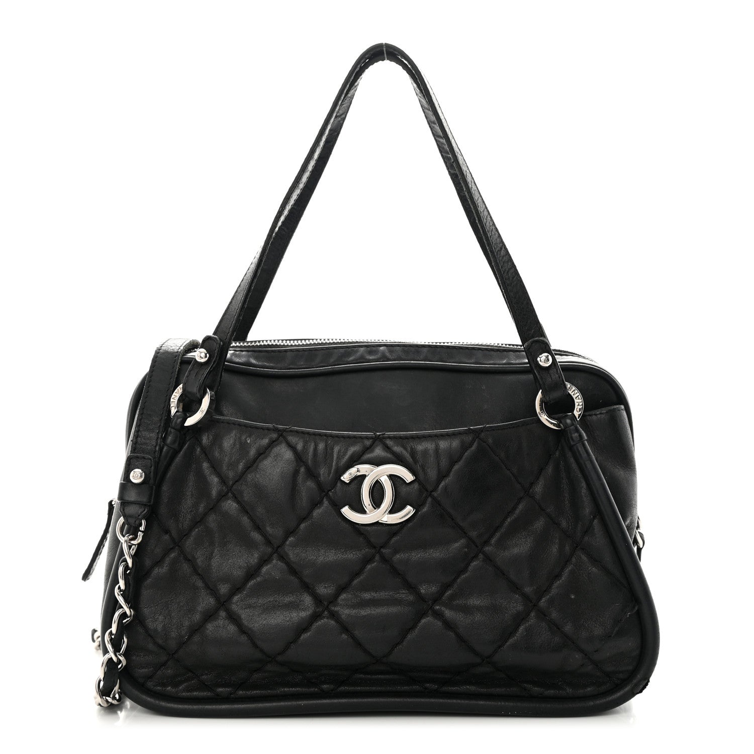 Chanel Iridescent Calfskin Quilted Relax CC Camera Case Black 1 of 18