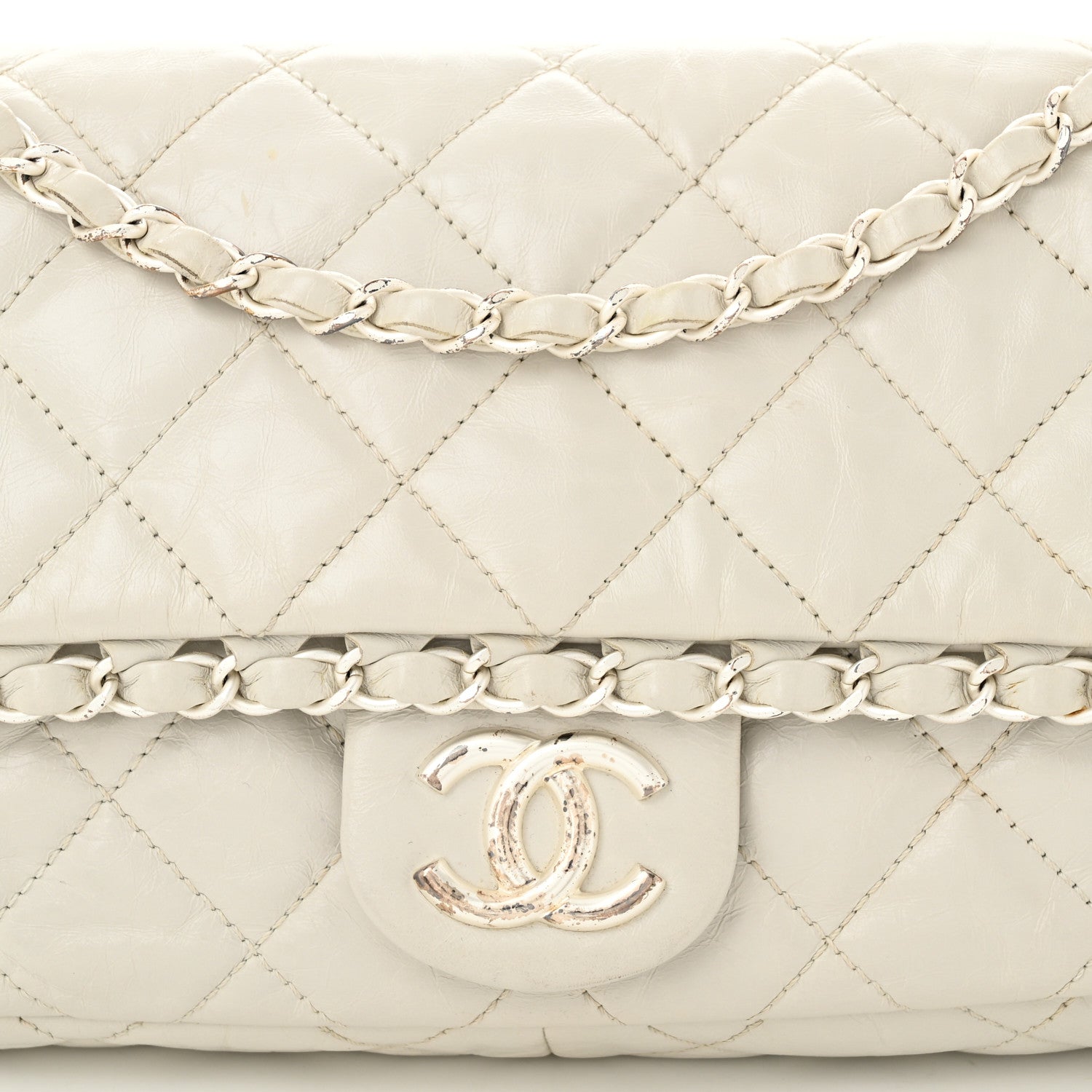 Chanel Calfskin Quilted Medium Chain Me Flap White 7 of 10