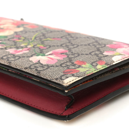 Gucci GG Supreme Monogram Blooms Chain Wallet Beige Multicolor Dry Rose 9 of 14