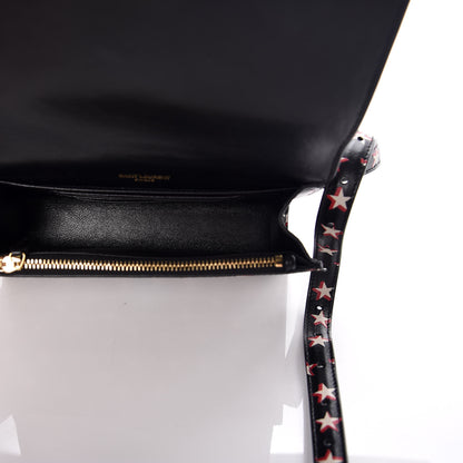 Saint Laurent Smooth Calfskin Star Print Monogram Kate Belt Bag Black Ivory Red 6 of 9