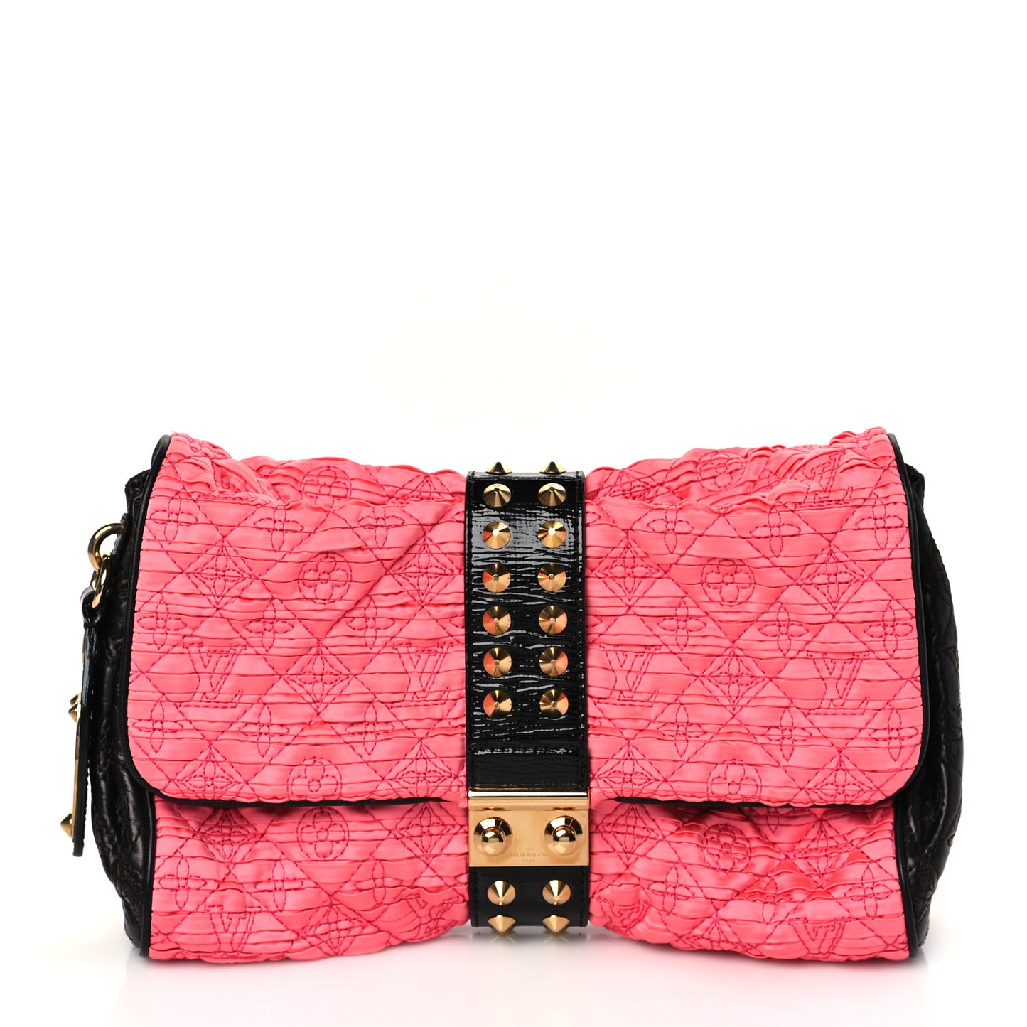 Satin Quilted Monogram Coquette Pochette Bunny Pink