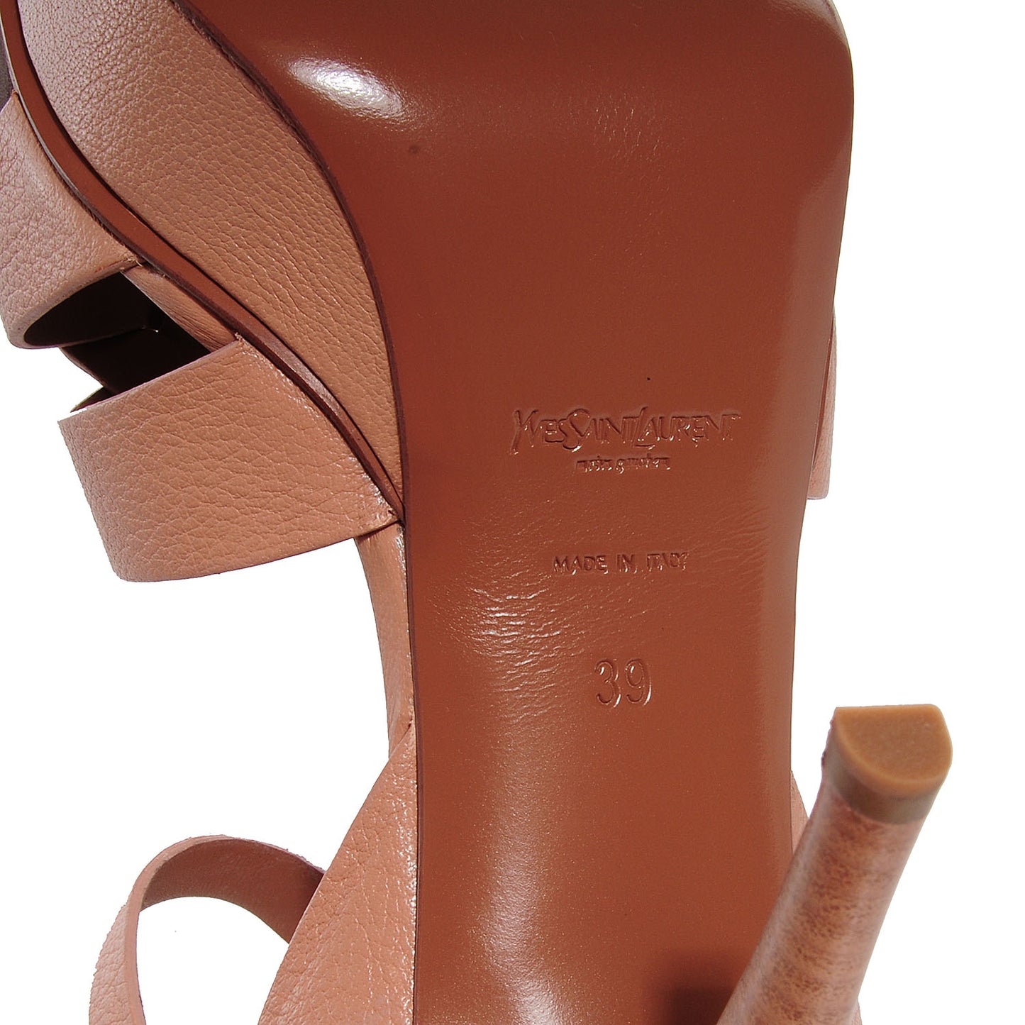 Calfskin Tribute 75 Platform Sandals 39 Beige