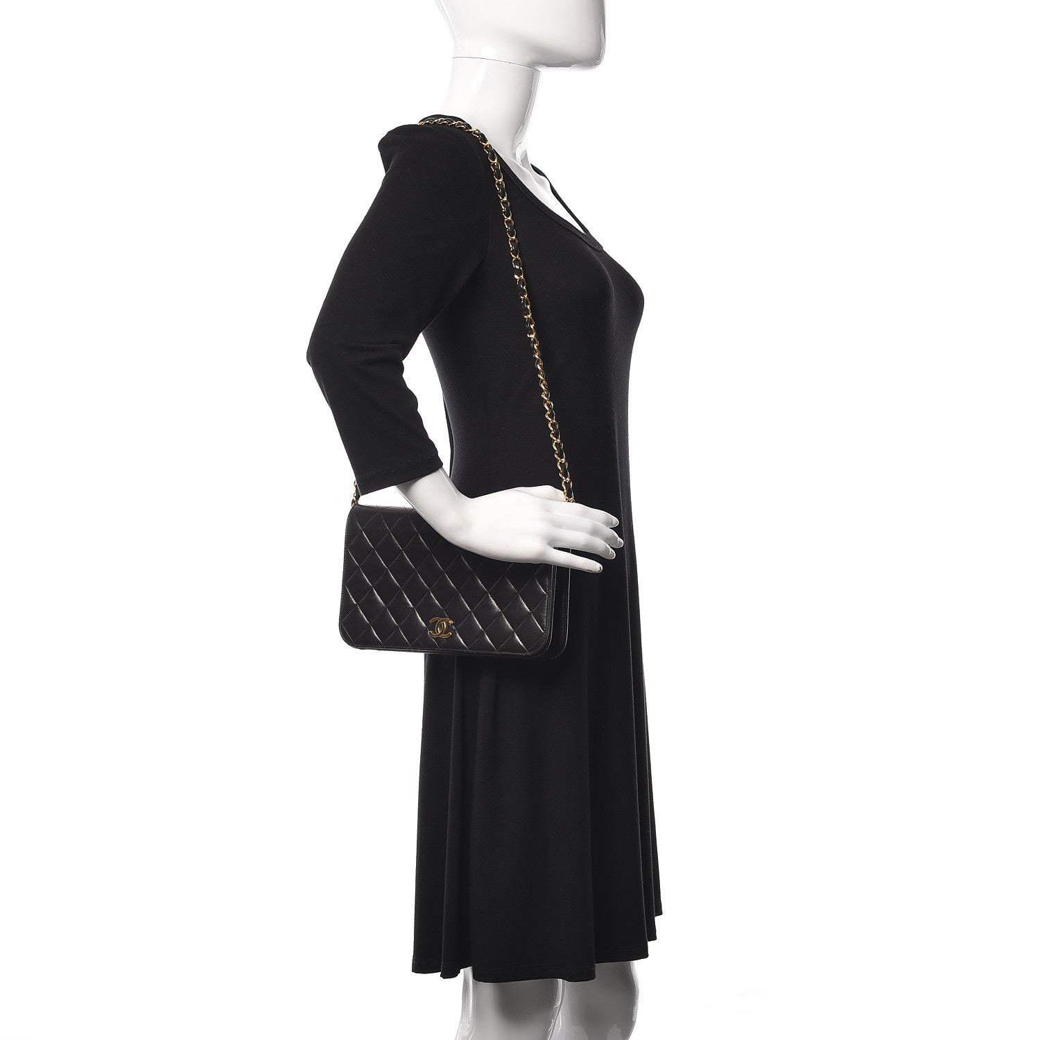 Chanel Lambskin Quilted Small Single Flap Black 2 of 11